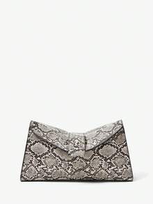 MUSERA Bolso de mano grande con solapa plegable y estampado de piel de serpiente, accesorio lindo para salir, diario, primavera y vacaciones de verano - Patrón de serpiente - Ver 2