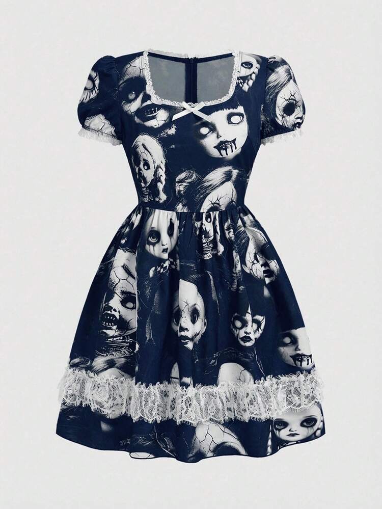 ROMWE Goth ゴシック調 ダークウィッチ レースパッチワーク ドール