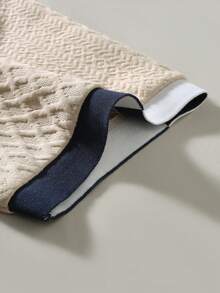 Manfinity Homme Bộ đồ nam gồm áo polo tay ngắn phối màu tương phản và quần short màu trơn. - Màu Khaki - Xem 4