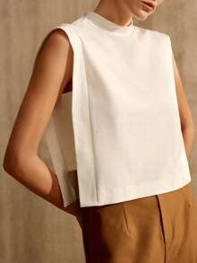 MOTF PREMIUM COTTON TEXTURED KNIT TANK TOP, SPRING/SUMMER - White - View 2