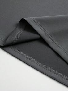 Manfinity Homme Men's Vest And Pants Set, Slim Fit, Grey Vest Set, All-Match Style, Suitable For Daily Wear, Casual And Versatile - Dark Grey - View 8