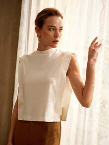 MOTF PREMIUM COTTON TEXTURED KNIT TANK TOP, SPRING/SUMMER - White - View 4