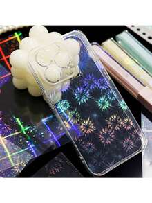 6件套彩色光梦全息激光闪亮薄膜贴纸套装，跨境防水PET日记贴纸，DIY剪贴簿装饰材料贴纸 - 6pcs - 查看 11