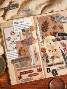 一套6张宠物贴纸，配有简单的励志语录，创意复古信件日记素材。 - 套裝 - 查看 4