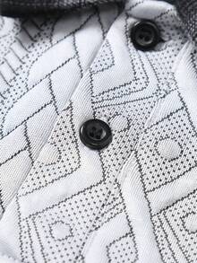 Manfinity CasualCool Men's Fashionable Casual Commuting Textured Short Sleeve Polo Shirt - Multicolor - View 6