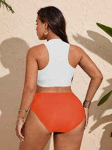 Women Plus Size Sports Dresses - Orange - View 3
