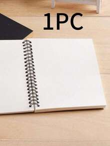 STONEGO 1 件 B6 速写本，软封面螺旋笔记本牛皮纸封面空白速写本，100 页/50 张牛皮纸封面空白速写本，用于速写、书写和日记本补充装，黑色卡片纸封面白色内页 - 黑白 - 查看 8