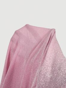 SHEIN MOD Đầm maxi dáng đuôi cá cổ yếm màu hồng họa tiết hoa 3D cỡ lớn, đầm dự tiệc prom thanh lịch dành cho thiếu nữ, đầm maxi xẻ cao, đầm maxi viền bèo nhún, thích hợp cho mùa xuân/hè. - Hồng - Xem 9