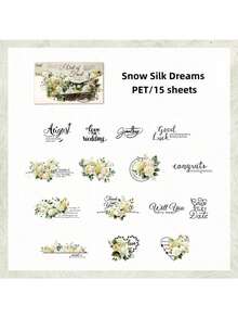 6pcs Sets Satin Rhyme Creative Stickers, Cross-Border Student Decorative Stickers, Waterproof DIY Journal Scrapbook Material Stickers - Multicolor - View 4
