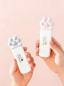 Joivida 1 Portable Creative Mini Cat Claw Pill Storage Box - Portable Daily Medication Storage Box With 3 Compartments, Independent Plastic Medicine Box - Love Multi Functional Jewelry Stand, No Power Required - Multicolor - View 11