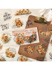 6pcs Sets Satin Rhyme Creative Stickers, Cross-Border Student Decorative Stickers, Waterproof DIY Journal Scrapbook Material Stickers - Multicolor - View 11