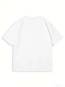 Manfinity Dauomo T-shirt confortable à col rond à manches courtes avec motif rétro pour hommes, avec le slogan emblématique "I Love NY" et l'impression de la Statue de la Liberté, convient pour un port quotidien - Blanc - Voir 2