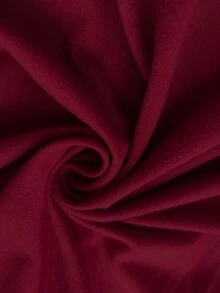 SHEIN PETITE 小码系列女士优雅露肩晚礼服 - 酒紅色 - 查看 6