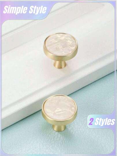 2/4Pcs Simple Style Zinc Alloy Cabinet Drawer Door Handle Knob, Furniture Hardware, Home Decorations, Kitchen Decor, Living Room Decor