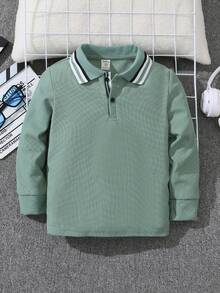 Polo para niños preadolescentes, de tela suave y cómoda para uso casual, deportivo y al aire libre, apto para otoño/invierno - Multicolor - Ver 2