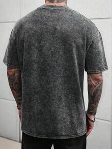 SLATEMANN Áo thun nam tay ngắn cổ tròn in chữ, thường ngày, đa năng, đi làm hàng ngày, đi nghỉ - màu đen - Xem 2