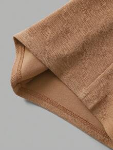 Bộ đồ nữ tuổi teen thanh lịch, phong cách thường ngày, đi làm, đường phố, gồm áo vest không tay màu trơn dệt kim có cúc kim loại và quần ống đứng. - Màu Khaki - Xem 7