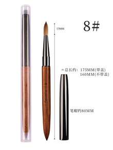 Olasalon 100% Pure Sable Acrylic Nail Brush, Sandalwood Handle, Suitable For Professional Application Of Acrylic Nail Polish And Acrylic Powder. - Chocolate Brown - View 8