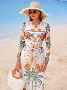 Swim Mulvari Shayni 夏季沙滩女士连体泳衣套装阿拉伯服装 - 彩色 - 查看 3