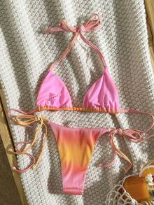 Swim Vcay Women's Random Print Beaded Necklace Bikini Set, Spring/Summer - Multicolor - View 4