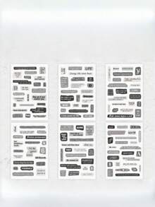 一套6张宠物贴纸，配有简单的励志语录，创意复古信件日记素材。 - 套裝 - 查看 6