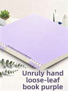 1pc Macaron B5 Loose-Leaf Notebook, Removable Coil, Comfortable To Use, High School Student A4 Stylish Notepad - Multicolor - View 14