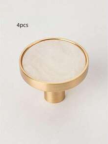 2/4Pcs Simple Style Zinc Alloy Cabinet Drawer Door Handle Knob, Furniture Hardware, Home Decorations, Kitchen Decor, Living Room Decor - White - View 8