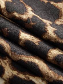 ROMWE 大码女式豹纹吊带背心，系带镂空设计，可调节肩带，适合春夏穿着 - 彩色 - 查看 4