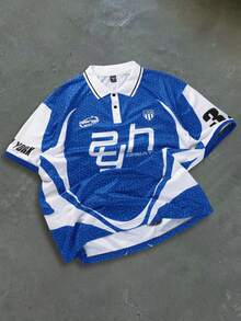 PAVTROS Áo Polo nam tay ngắn in họa tiết phối màu tương phản - Nhiều màu - Xem 1