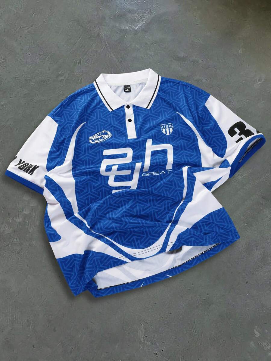 PAVTROS Áo Polo nam tay ngắn in họa tiết phối màu tương phản - Nhiều màu - Xem 1