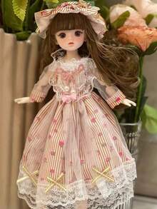 1PC 30CM Ball Jointed Doll BJD Princess SD Doll Realistic Skin Synthetic Wigs Luxury Dress Up Collectible Art Doll Birthday Gift For Collection Display Party Christmas - Multicolor - View 8