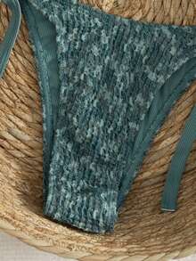 Swim Vcay 2026新款春夏绿色特制面料细肩带性感女士比基尼套装，适合夏季海滩度假 - 綠色 - 查看 5