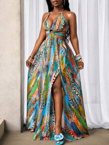 BamGleam 新款春夏女士百搭休闲豹纹连衣裙，适合音乐节、复活节、纳什维尔、波西米亚风、生日、毕业典礼、日常穿着、度假、邮轮旅行、海滩、日光浴等场合。 - 彩色 - 查看 3