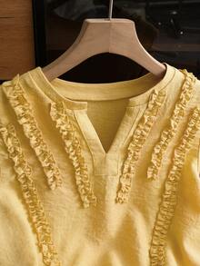 Franclia Women's Tank Tops Elegant Tank Tops Casual Tank Tops Fitted Tank Tops Ruffled Tank Tops Vacation Tank Tops Women's Yellow Tank Tops Women's Daily Wear Tank Tops Women's Beach Tank Tops Women's Spring And Summer Tank Tops - Yellow - View 7