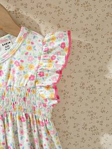 Souflis Souflis Đầm mùa hè mới của Pháp dành cho bé gái 0-3 tuổi, họa tiết hoa ngọt ngào, tay ngắn, cổ tròn, thời trang, giản dị, đáng yêu, tinh tế, phù hợp cho đi chơi, đi học, mua sắm và các dịp khác. - Nhiều màu - Xem 7