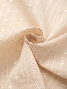 GlowEve CURVE Áo sơ mi không tay dáng rộng màu trơn viền vỏ sò cài cúc phía trước, áo kiểu thanh lịch bằng vải lanh cho nữ, áo len không tay, áo khoác cardigan không tay, áo dệt kim, áo sơ mi màu kem, áo kiểu Pháp, áo sơ mi nữ mùa hè, áo len, áo thun len cho nữ, áo sơ mi kiểu Trung Quốc. - Màu be - Xem 4