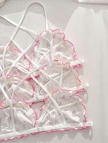 PetitDoll 3pcs/Set Cute Printed Criss-Cross Back Wireless Bras For Women - Multicolor - View 4