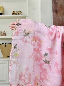 Modelyn 女士优雅浪漫度假风方领蝴蝶结长袖碎花中长腰带连衣裙 - 粉色 - 查看 8
