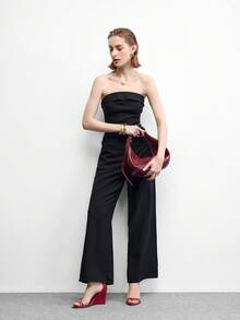 CUCCOO BIZCHIC 女鞋 圆头坡跟深红色字带女式时尚坡跟凉鞋 简约日常舒适通勤女凉鞋 女鞋 - 中紫紅色 - 查看 6