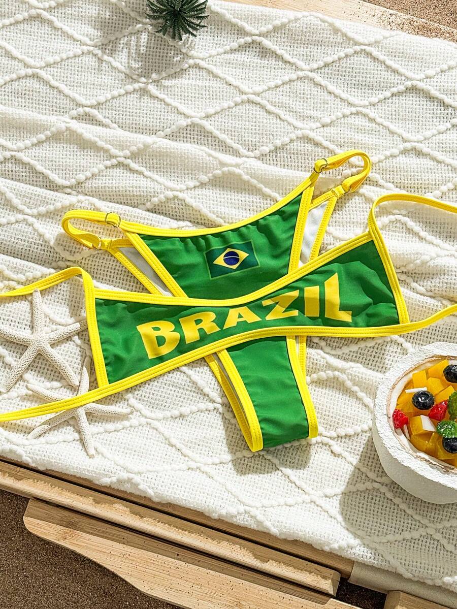 Swim Mod 2026新款春夏女士两件套性感比基尼套装，沙滩度假休闲款 - 彩色 - 查看 1