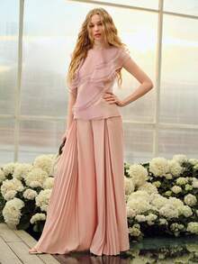 MOTF PREMIUM ROMANTIC RUFFLED DETAIL REGULAR FIT BLOUSE, SPRING/SUMMER - Dusty Pink - View 2