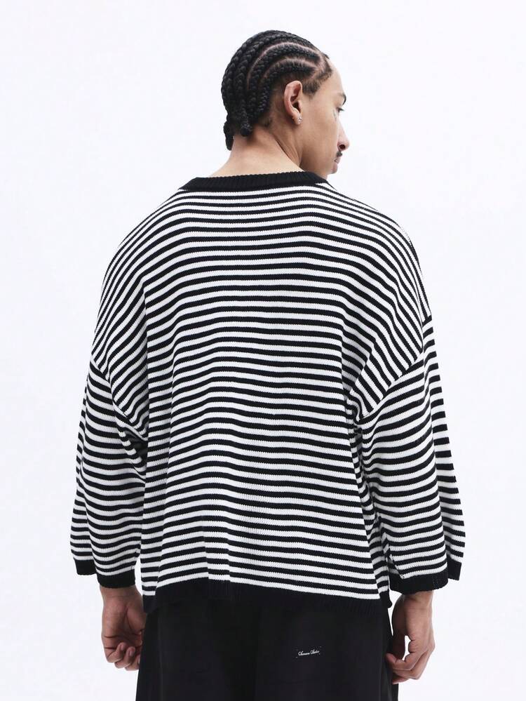 Long Sleeve Striped Knit Sweater