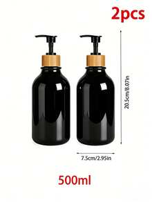 1-Pack Black Soap Dispenser Bathroom Hand Soap And Dish Soap Dispenser With Bamboo Pump, 16 Oz Kitchen Plastic Soap Dispenser And Lotion Dispenser Set, Refillable Liquid Soap Dispenser Bottle - Black - View 7