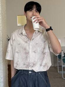 DAZY Floral Print Short Sleeve Shirt For Men, Summer Vacation - Multicolor - View 6