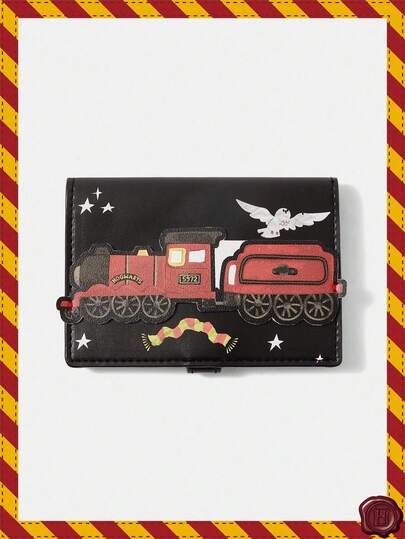 HARRY POTTER X SHEIN Ví đựng hộ chiếu cỡ lớn, in họa tiết, màu tím thời trang, xách tay, dung lượng lớn.