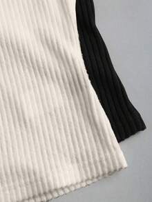 Sweetra Bộ 2 áo tank top dệt kim cổ tròn nữ, màu mơ và nâu cà phê, thích hợp cho mùa thu. - Nhiều màu - Xem 3