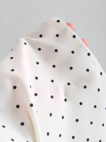Sweetra Áo kiểu nữ Pháp màu trắng chấm bi tay phồng cổ chữ V, thích hợp cho mùa xuân/hè. - Màu be - Xem 8