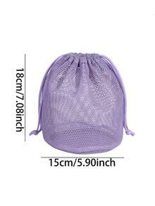 1个抽绳网眼化妆包，方便透气的旅行洗漱包，沥水洗漱袋 - 彩色 - 查看 3