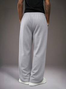 STYNVO Men's Casual Solid Color Slant Pocket Drawstring Waist Sweatpants Baggy Grey Sweatpants Men - Grey - View 2