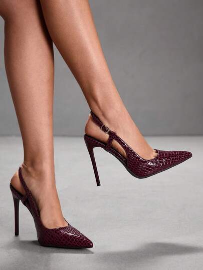 CUCCOO SZL Women's Pointed Toe Buckle Design Fashionable High Heels, Versatile For Daily Wear For Christmas Valentine's Day